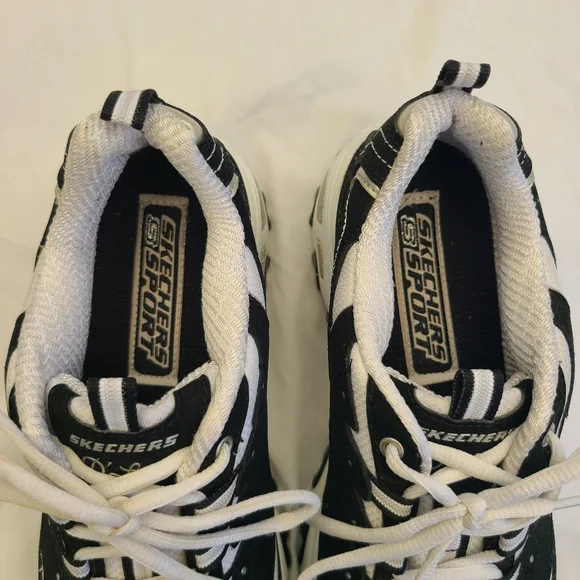 Skechers D'lites - Black & White Me Time Sneaker Size 7.5 - Picture 8 of 8
